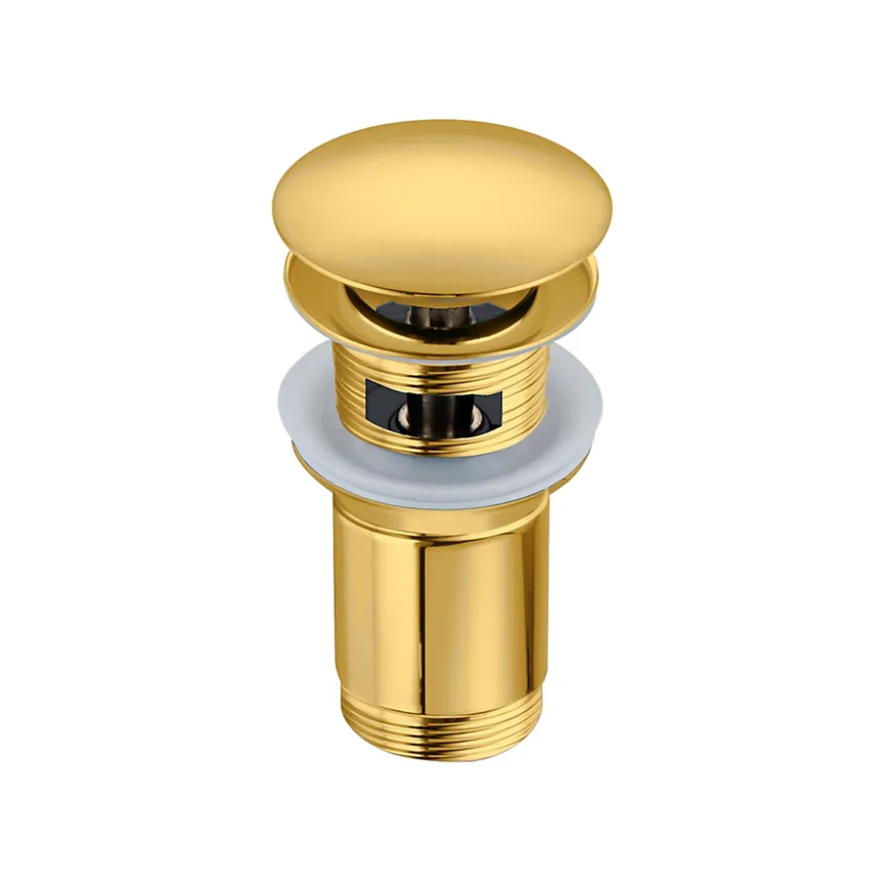 Balneo Bonde clic-clac avec trop-plein, pour lavabo, finition gold, laiton