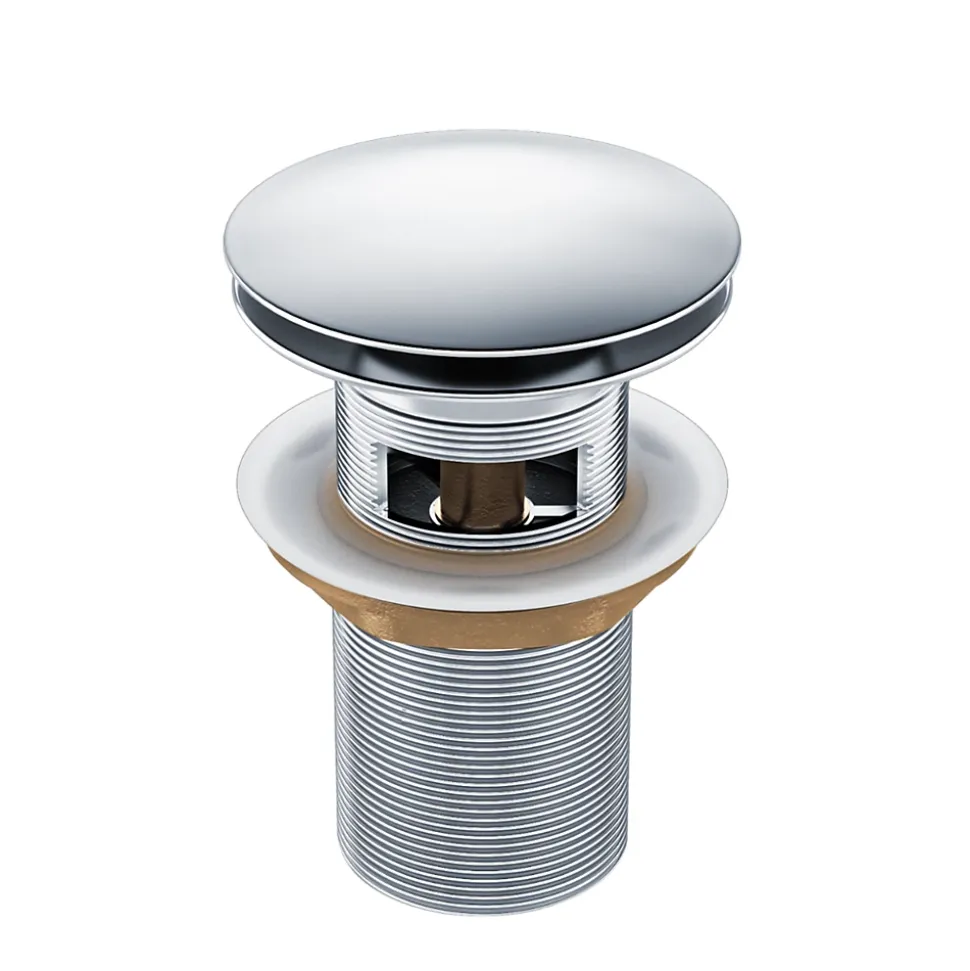 Balneo Bonde clic-clac avec trop-plein, pour lavabo, finition chrome, laiton