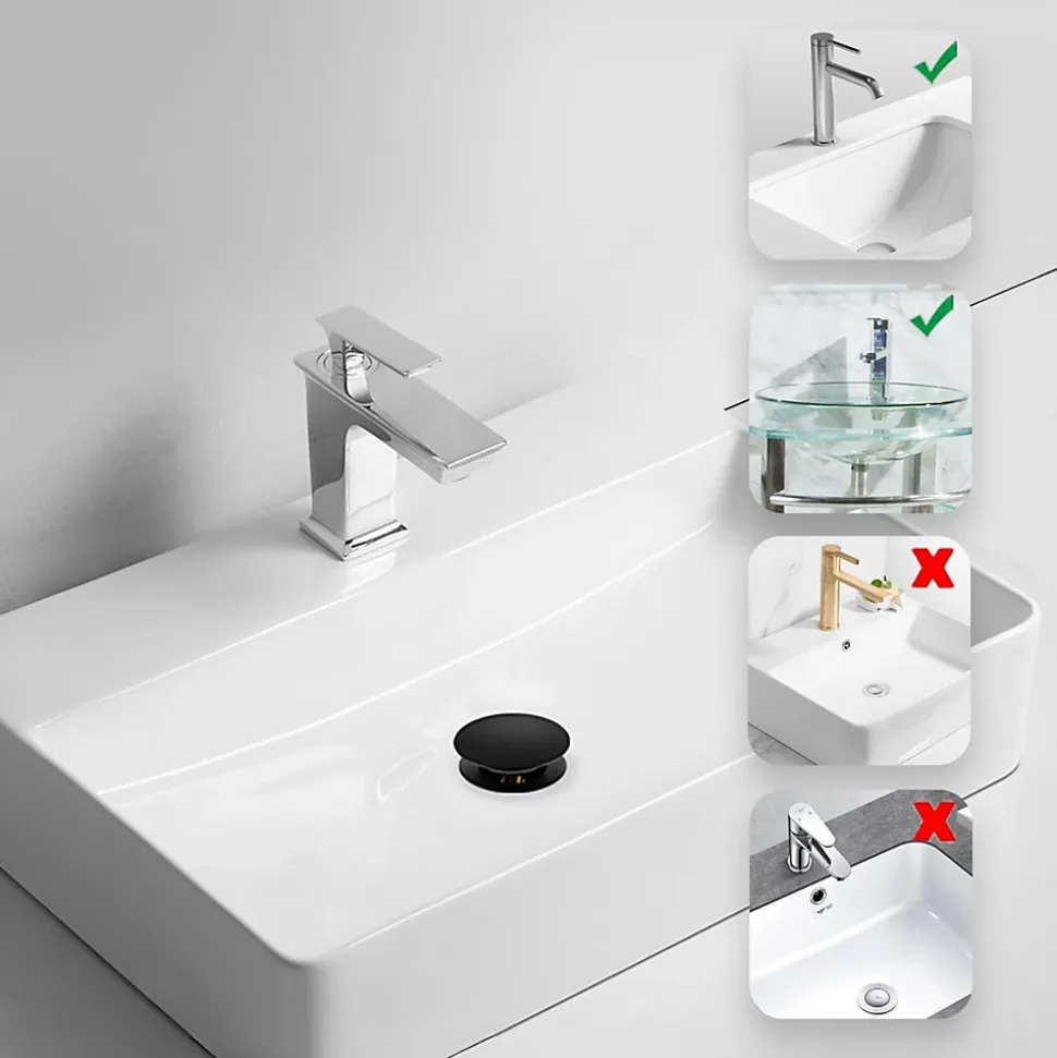 Balneo Bonde clic-clac sans trop-plein, pour lavabo, finition gold, laiton