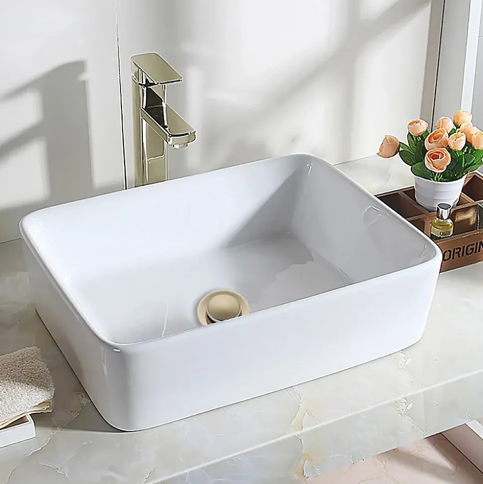 Balneo Bonde de lavabo en laiton Click-Clack modèle E sans trop-plein doré