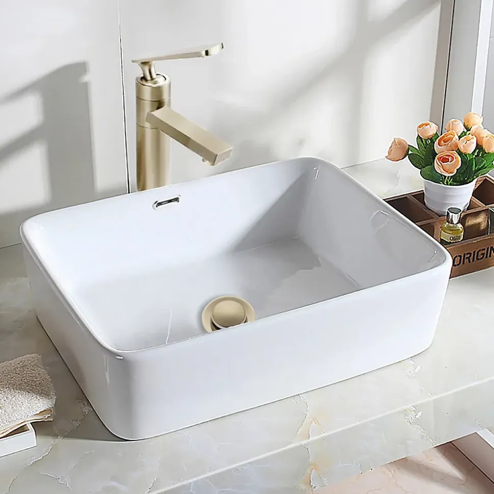 Balneo Bonde de lavabo en laiton Click-Clack modèle B avec trop-plein doré