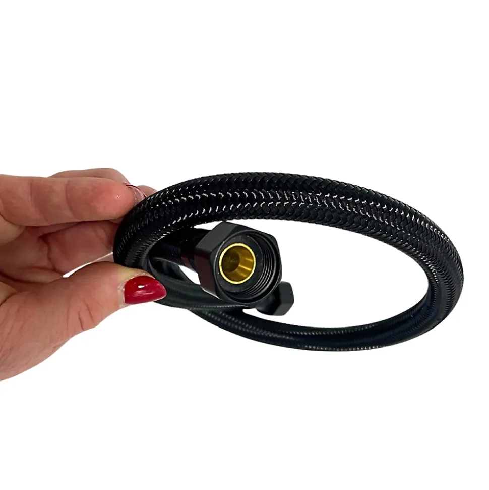 Balneo Flexible d'alimentation 3/8" x 3/8" 40 cm noir tuyau PEX avec tresse