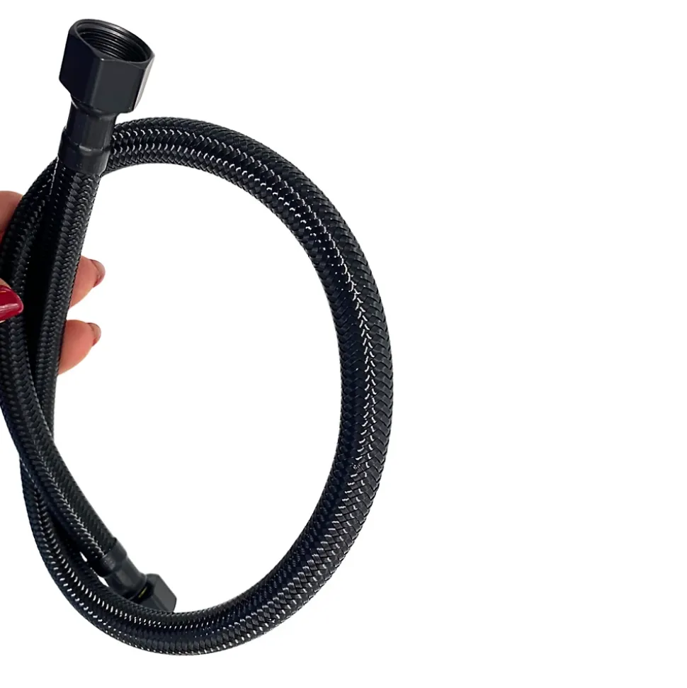Balneo Flexible d'alimentation 3/8" x 3/8" 40 cm noir tuyau PEX avec tresse