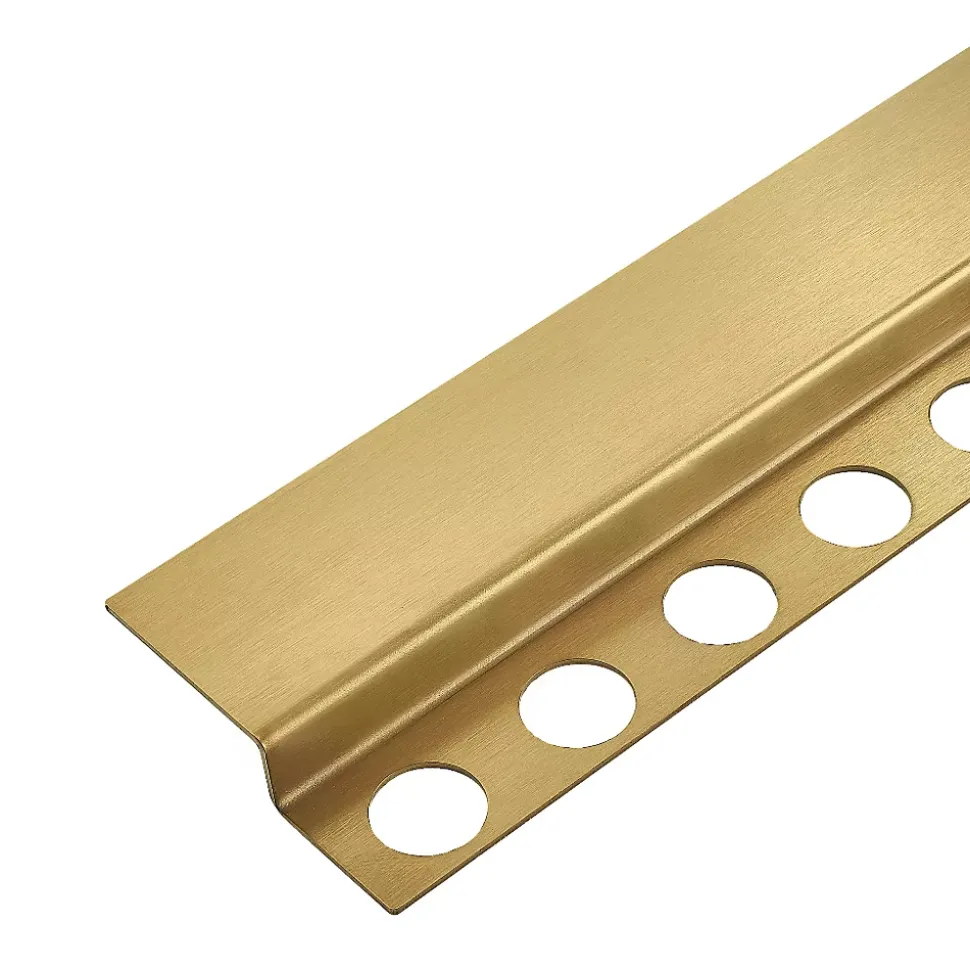 Balneo Profilé de douche frontale, au sol 130 cm, acier inoxydable, finition gold, Pente de 1,5%