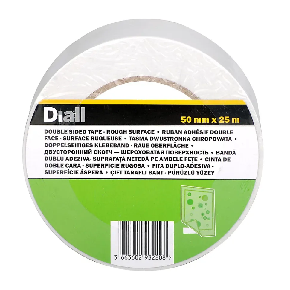 Bande double face 50 mm x 25 m, surface rugueuse