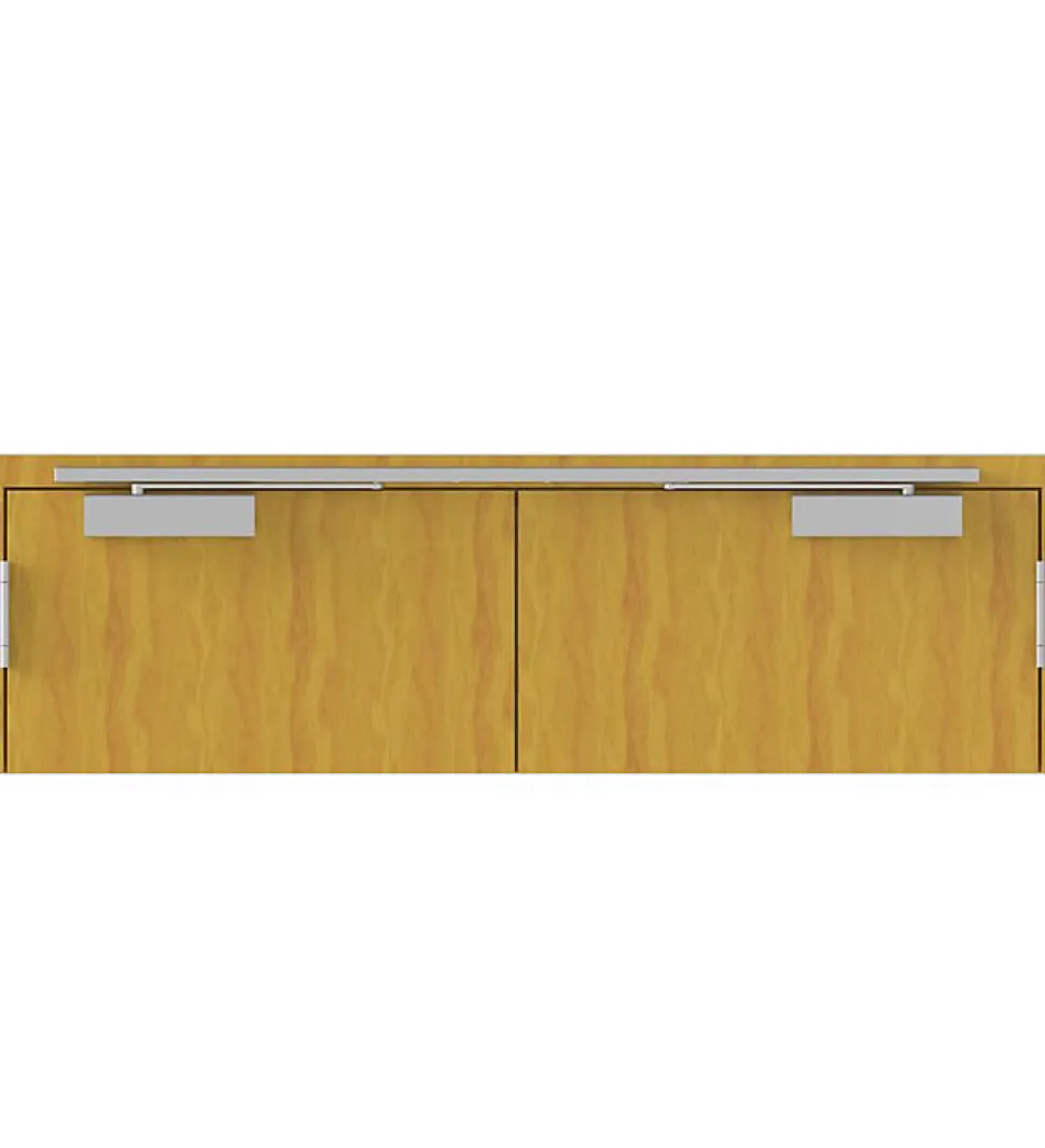 Bandeau Ferme portes à force réglable 1 à 3 poussant gauche gris Bricard Ensemble 2 Vantaux