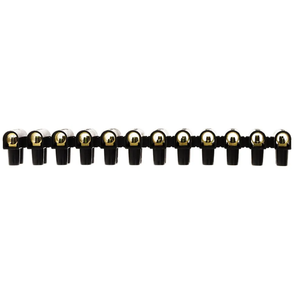Barrette 12 plots section 25mm² - Noir - Zenitech