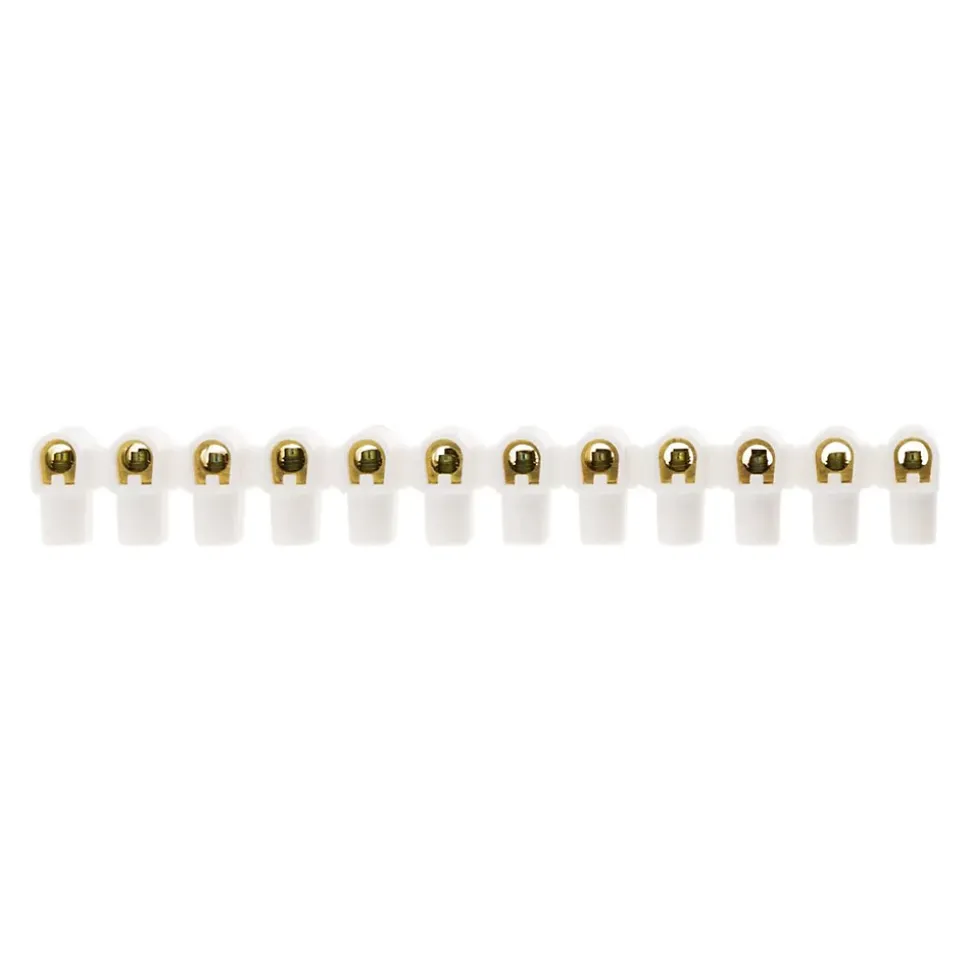 Barrette 12 plots section 6mm² - Blanc - Zenitech