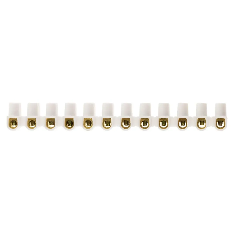 Barrette 12 plots section 6mm² - Blanc - Zenitech