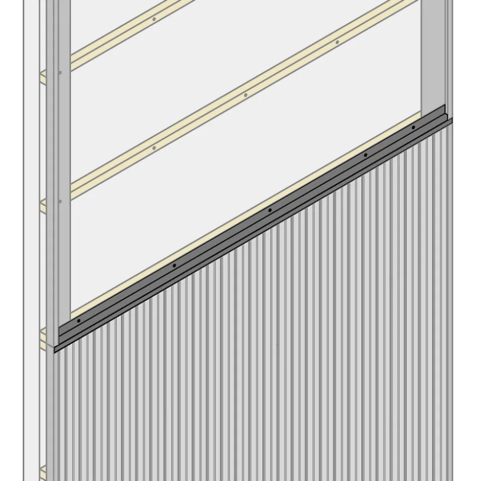 Bavette de démarrage et de jonction pour bardage et parement Le Profileur Français XL45 en acier noir mat L.2.3m