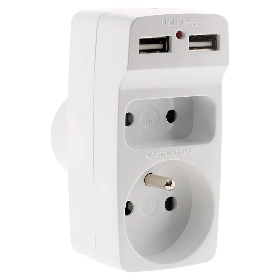 Biplite 2P 6A + 2P+T 16A + USB Zenitech