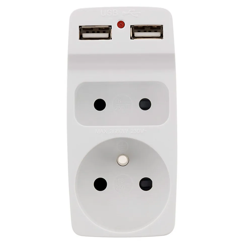 Biplite 2P 6A + 2P+T 16A + USB Zenitech