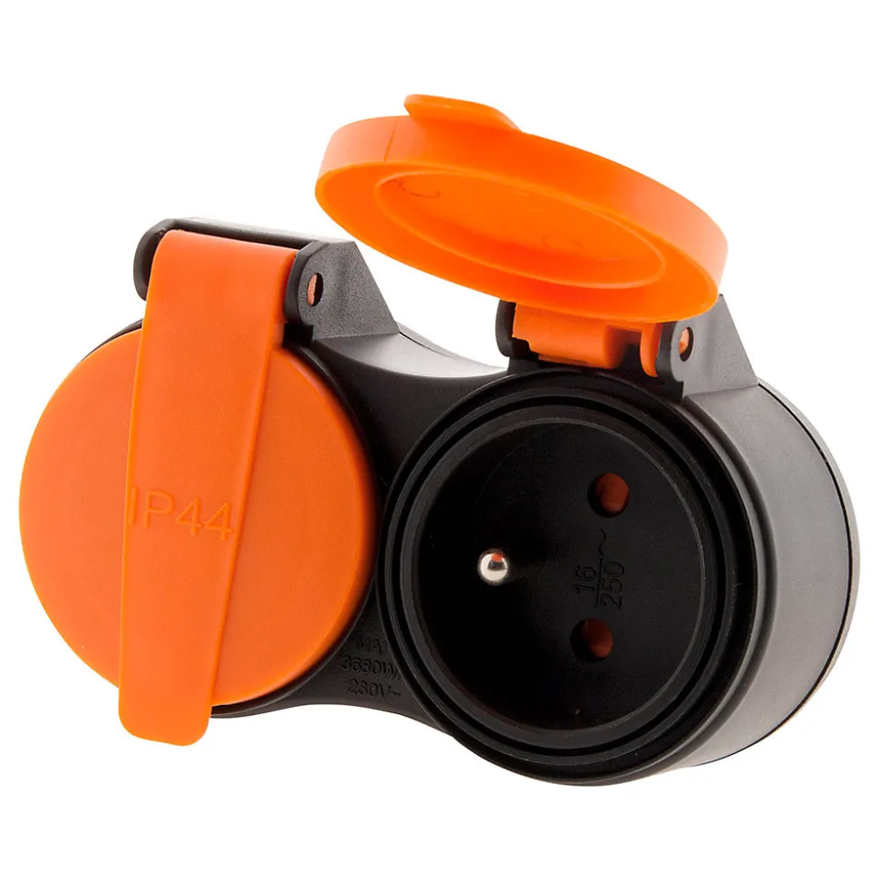 Bliplite pour extérieur étanche IP44 2P+T avec accroche - Orange - Zenitech