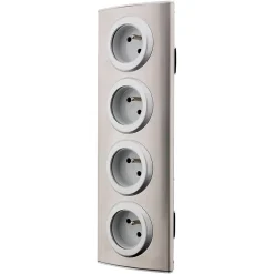 Bloc 4 prises 16A 2P+T à câbler - Gris - Zenitech