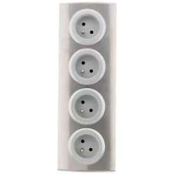 Bloc 4 prises 16A 2P+T à câbler - Gris - Zenitech