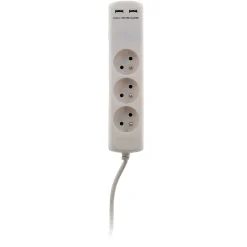 Bloc 3 prises 16A 2P+T avec 2 USB - Zenitech