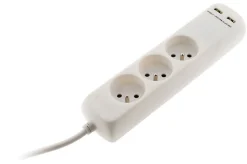 Bloc 3 prises 16A 2P+T avec 2 USB - Zenitech