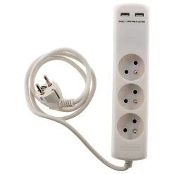 Bloc 3 prises 16A 2P+T avec 2 USB - Zenitech