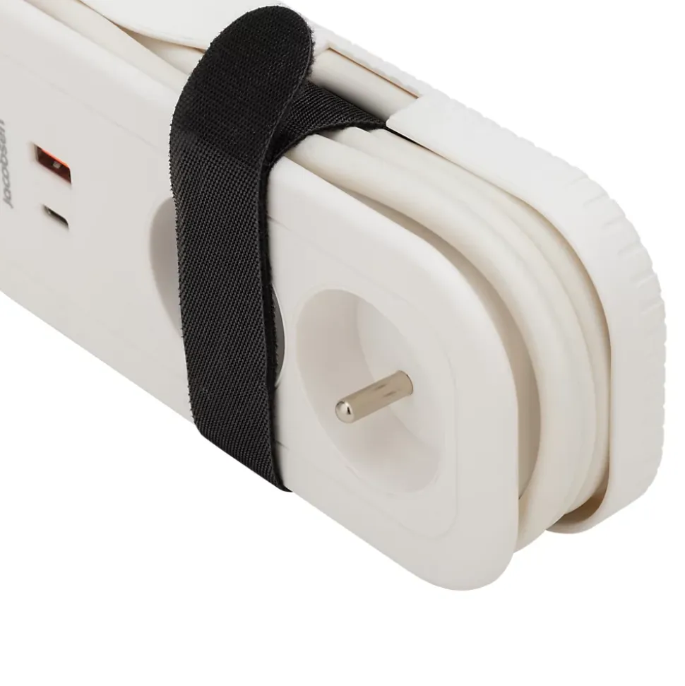 Bloc 2 prises avec terre + 2 USB Jacobsen blanc