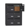 Bloc collectif leabox.com, 2x3, grade 3, simple face, Intérieur, fixation murale, gris anthracite RAL 7016 finition brillante