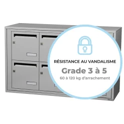 Bloc collectif leabox.com, 3x2, grade 3, simple face, Intérieur, fixation murale, Gris clair RAL 7035 finition brillante