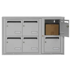Bloc collectif leabox.com, 3x2, grade 3, simple face, Intérieur, fixation murale, Gris clair RAL 7035 finition brillante