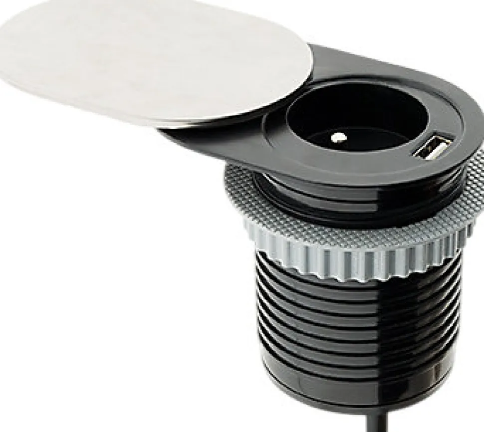 Bloc encastrable compact 1 prise + 1 port USB Otio