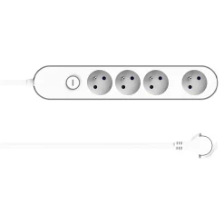 Bloc multiprise 4 ports Jacobsen blanc et gris