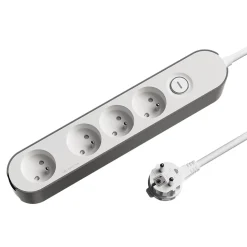 Bloc multiprise 4 ports Jacobsen blanc et gris