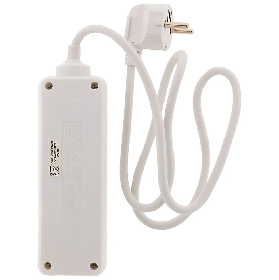 Bloc multiprise 3 prises 2P+T 16A blanc - Zenitech