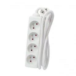 Bloc multiprise 4x16A 3500W câble 5m - blanc - Chacon