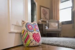 Bloque-porte hibou Rei tissu multicolore ⌀10x H.23 cm