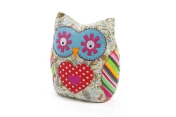 Bloque-porte hibou Rei tissu multicolore ⌀10x H.23 cm