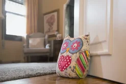 Bloque-porte hibou Rei tissu multicolore ⌀10x H.23 cm