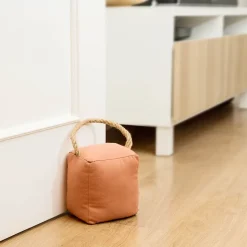 Bloque-porte Rei tissu terracota ⌀11x H.28 cm