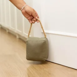 Bloque-porte Rei tissu vert kaki ⌀11x H. 28 cm