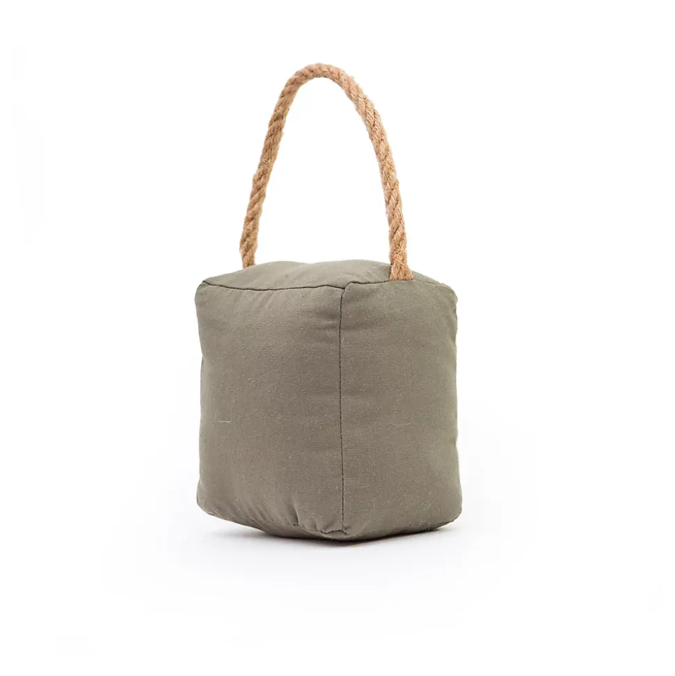 Bloque-porte Rei tissu vert kaki ⌀11x H. 28 cm