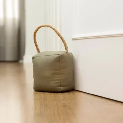 Bloque-porte Rei tissu vert kaki ⌀11x H. 28 cm