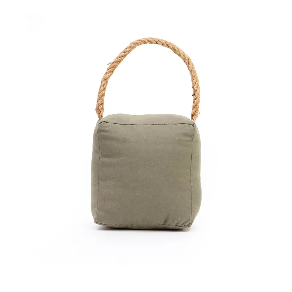 Bloque-porte Rei tissu vert kaki ⌀11x H. 28 cm
