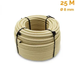 Bobine, rouleau de tendeur élastique - 25 mètres x 8 mm - Beige - Linxor