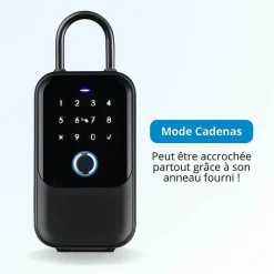 Boite à clé connectée locky box - code, badge, bluetooth, empreinte digitale