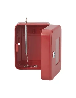 Boite à clés vitrée murale, acier, vitre interchangeable, 152x118x80mm, 2 clés, rouge - THIRARD