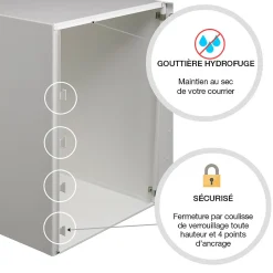 Boite à colis Atout 1 porte blanc mat sablé RAL 9010 MS