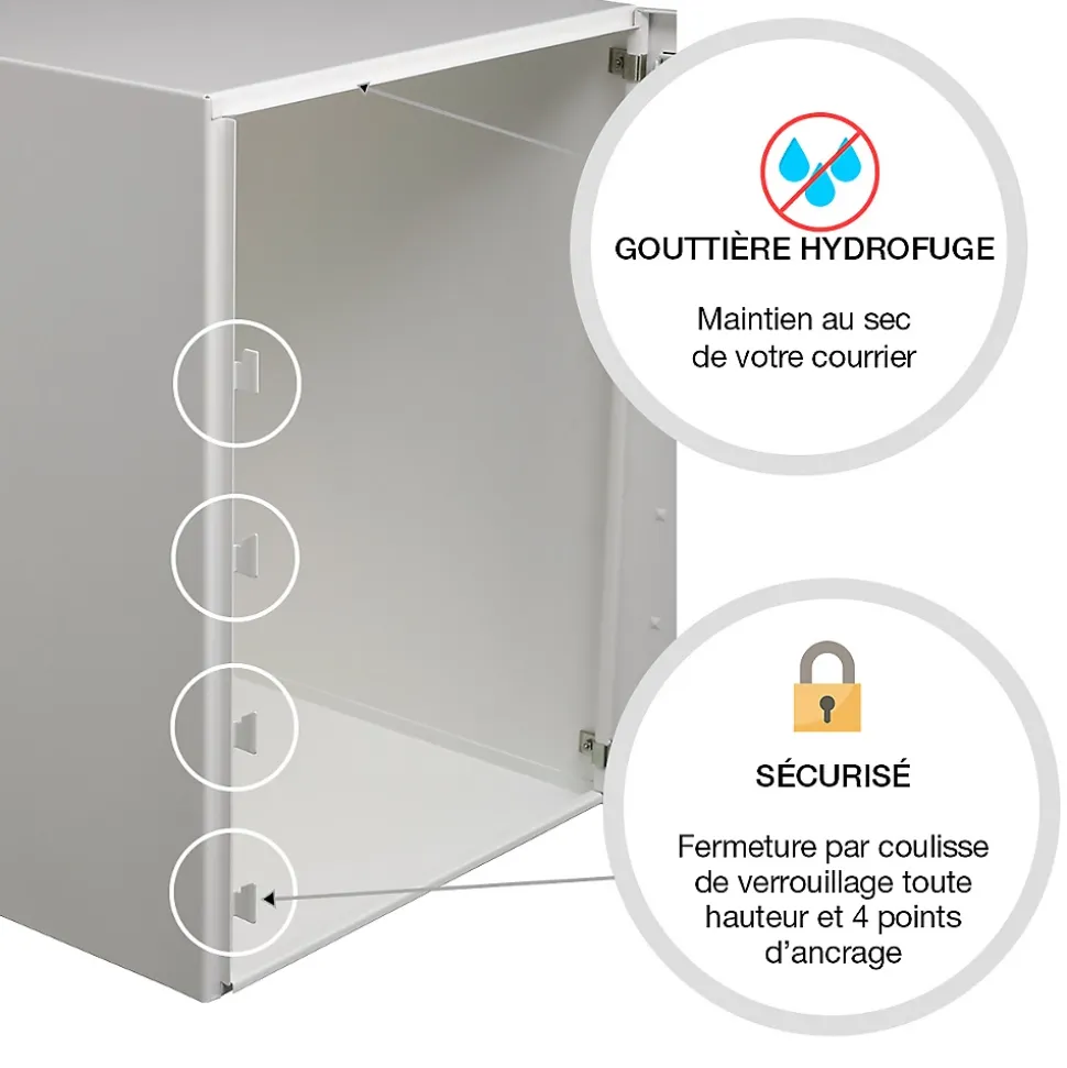 Boite à colis Atout 1 porte blanc mat sablé RAL 9010 MS