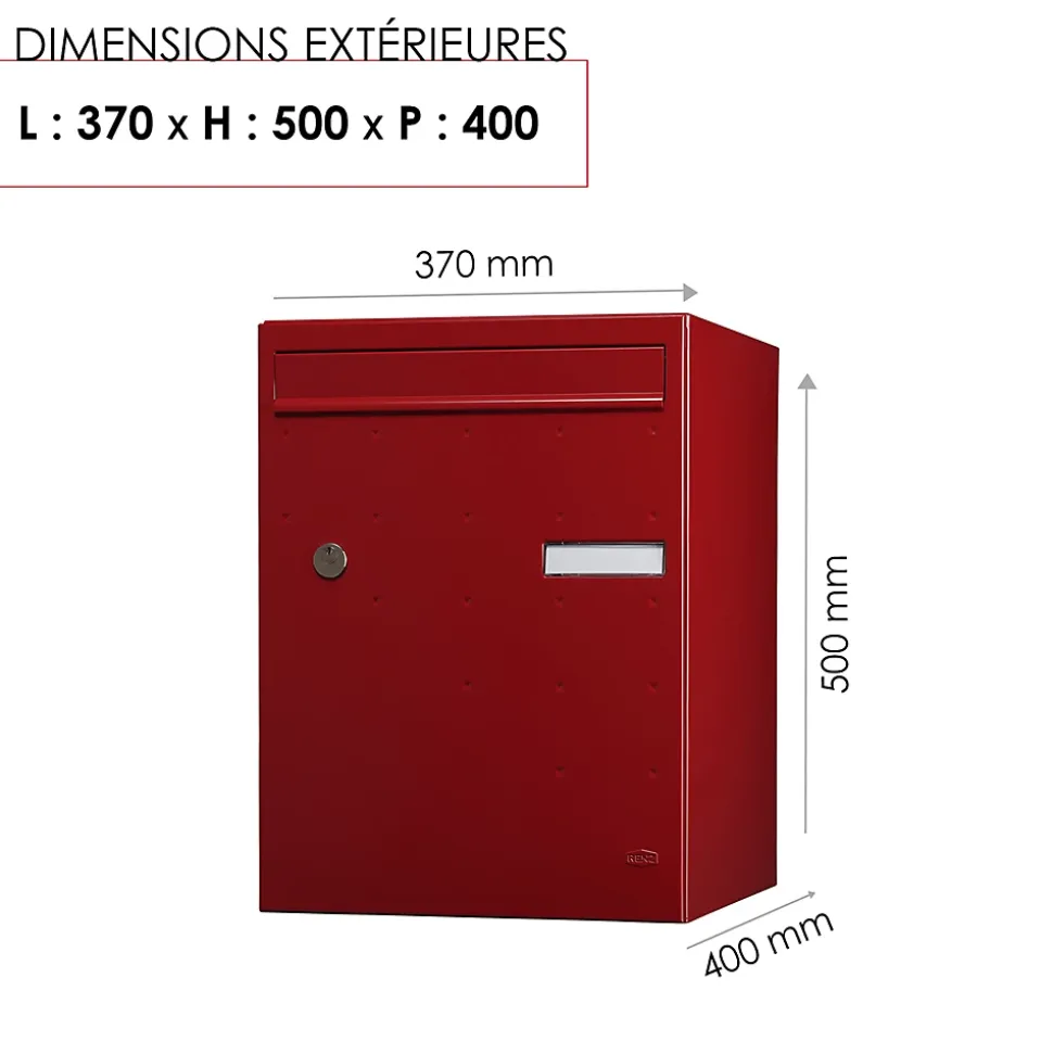 Boite à colis Atout 1 porte Rouge brillant RAL 3004 B