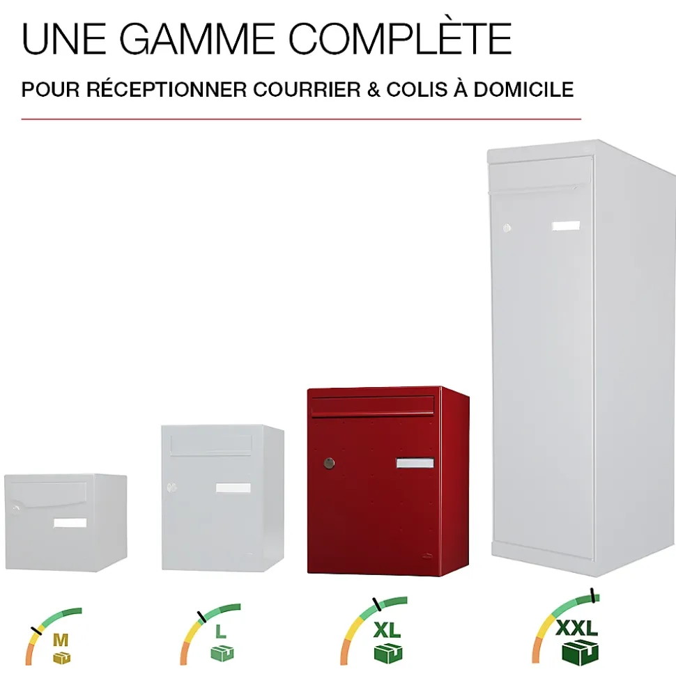 Boite à colis Atout 1 porte Rouge brillant RAL 3004 B