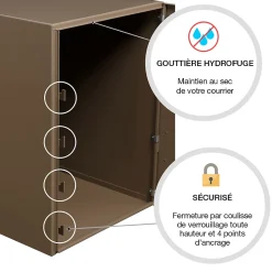 Boite à colis Atout 1 porte Taupe brillant RAL 7006 B
