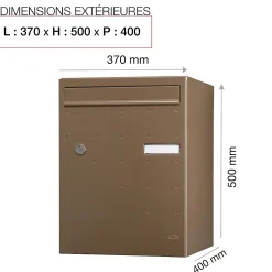 Boite à colis Atout 1 porte Taupe brillant RAL 7006 B