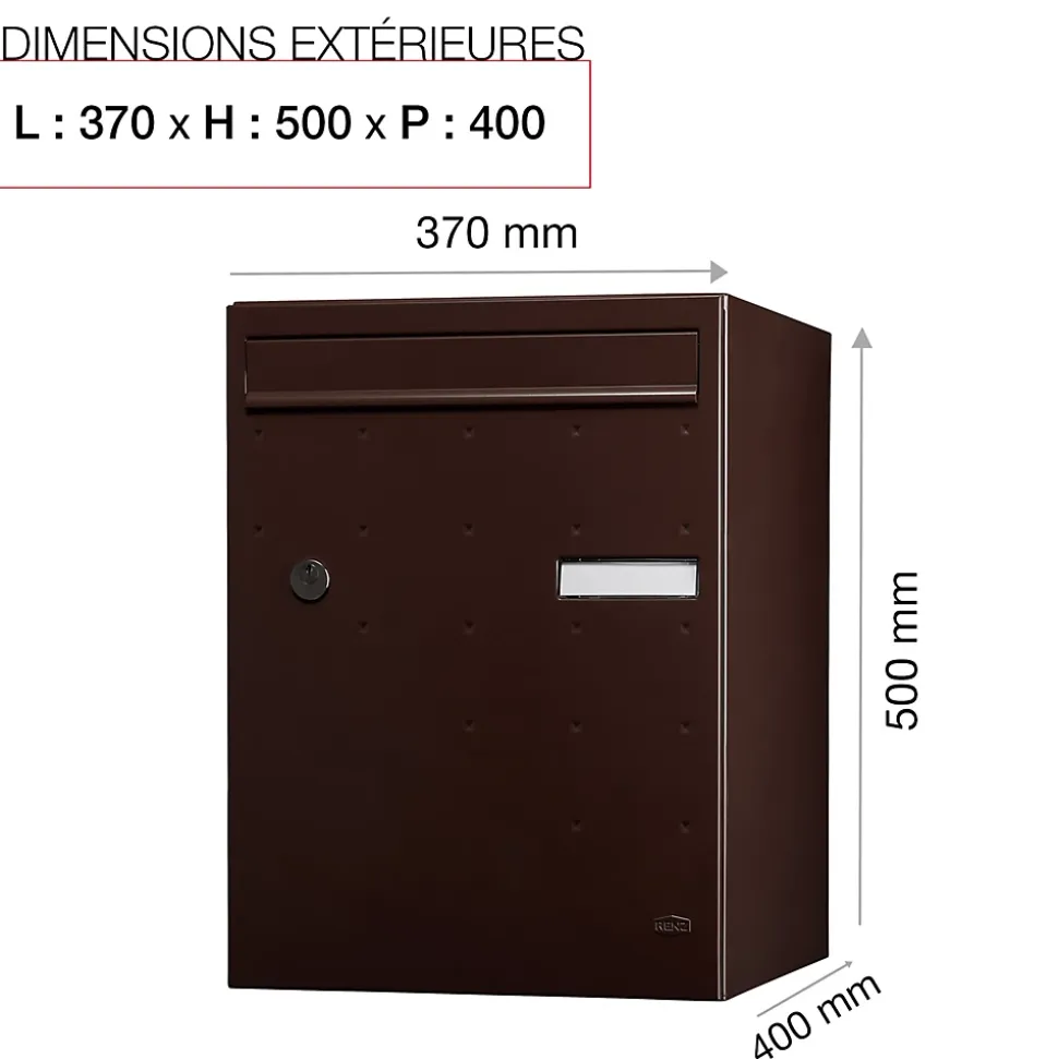 Boite à colis Atout 1 porte Brun brillant RAL 8019 B