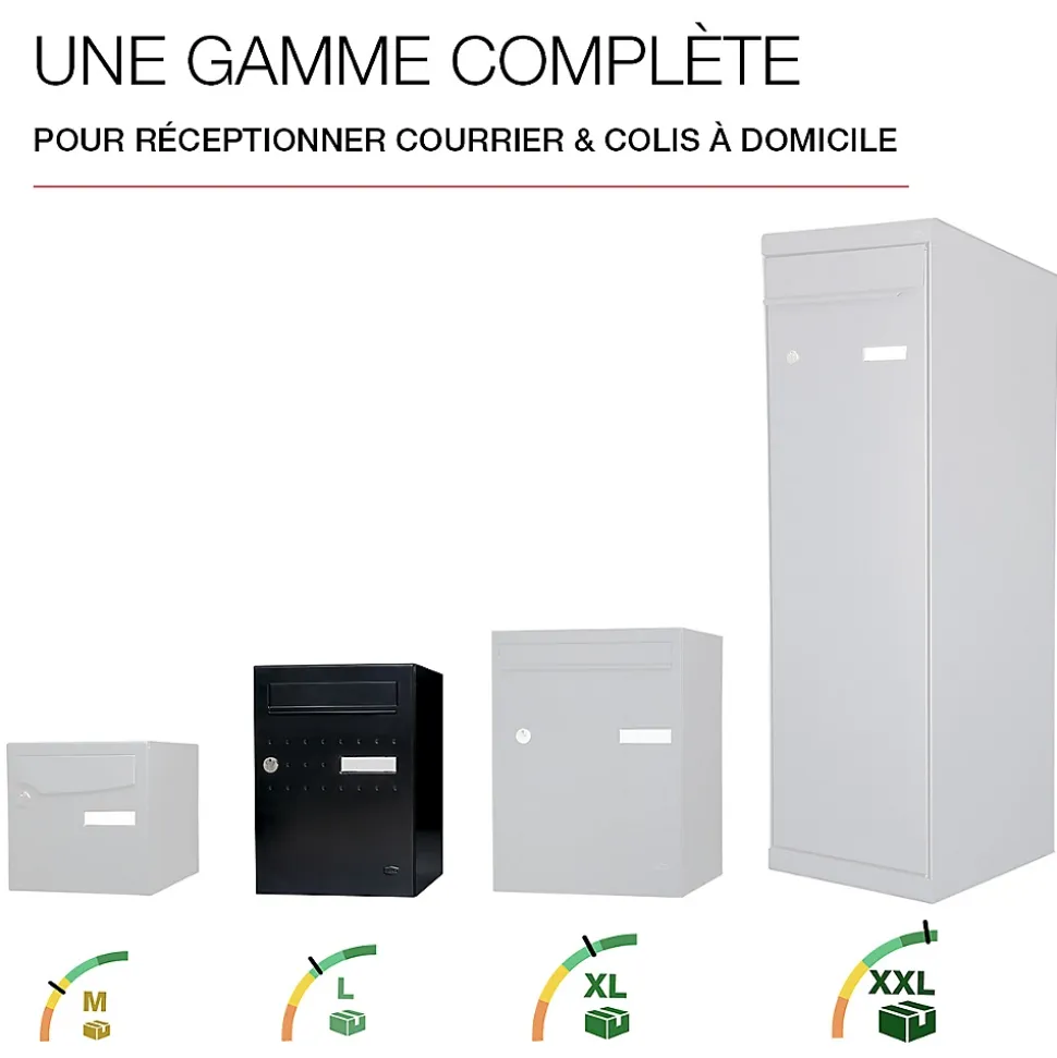 Boite à colis Eclipse 1 porte noir mat RAL 9005 M